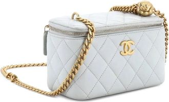 Chanel Sweet Camellia Vanity Case with Chain Quilted Lambskin Small crossbody bag - Grijs