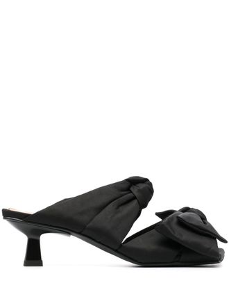 Ganni Bow XX 60mm sandals - women - Fabric/Fabric/Calf Leather/Rubber - 36 - Black