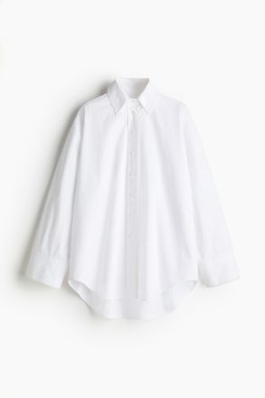 H&M Baumwollbluse mit Steppn&auml;hten - Weiss