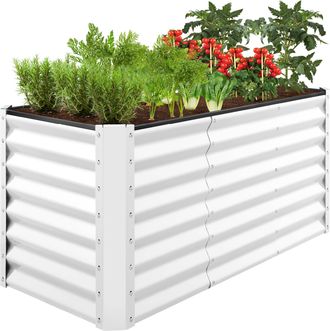 Best Choice Products 4x2x2ft Outdoor Metal Raised Garden Bed, Planter Box for Vegetables, Flowers, Herbs