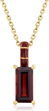 Ross-Simons Garnet Pendant Necklace With Red Enamel in 18kt Gold Over Sterling