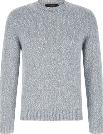 Zanone Two-Tone Textured Fabric Crew Neck Sweater