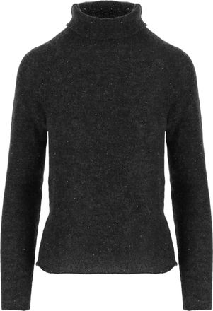 Bruno Manetti Turtleneck Black Alpaca-Wool Blend Sweater