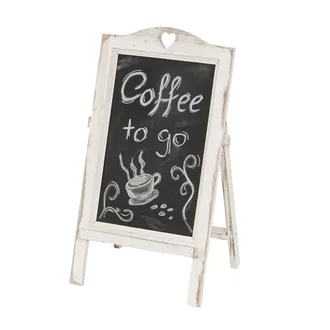 Hhg Hhg - Nunca Usado] Tablero Publicitario 715, Pizarra, 66x37x27cm Shabby-look Vintage, Blanco