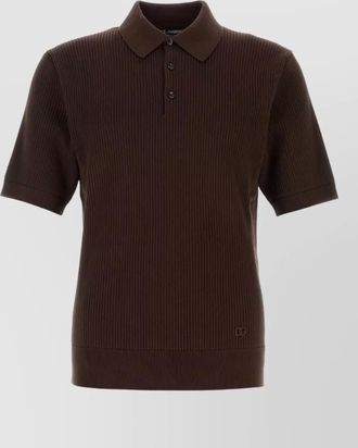 Dolce & Gabbana short sleeve polo shirt ribbed texture