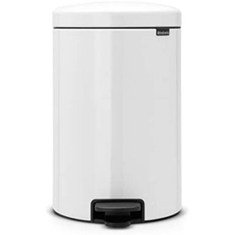Brabantia Pedal Bin Newicon Pattumiera a Pedale, Secchio Interno in Plastica, Bianco, 20 lt