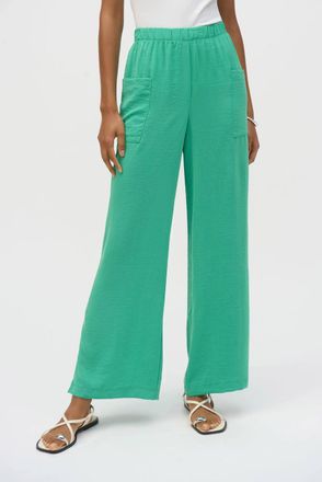 Joseph Ribkoff Womens Gauze Wide-Leg Pull-On Pants In Garden Green