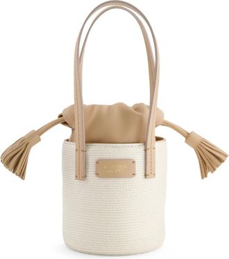 Giambattista Valli Borsa da spiaggia con applicazione logo - Bianco