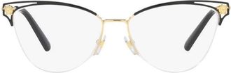 Versace VE12801433 Cat-Eye Semi Rim Eyeglasses - Black