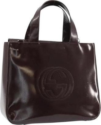Gucci Pre-owned Handtas van Gecoat Canvas - Dames - Vintage Handtas - Bruin - ONE Size - Vintage