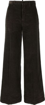 Dsquared2 wide-leg corduroy trousers - women - Spandex/Elastane/Cotton/Cotton - 42 - Brown