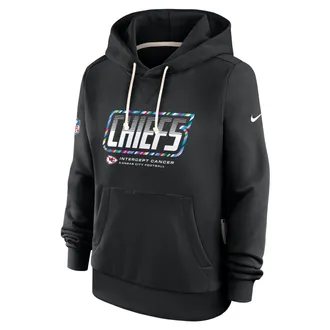 Nike Kansas City Chiefs Crucial Catch Standard Issue Nike Womens Dri-FIT NFL Pullover Hoodie in Black | 03C300AZUG-F9R