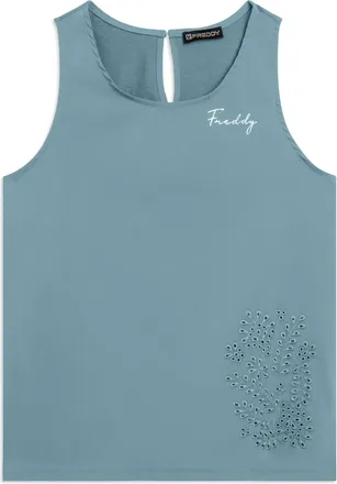 Freddy Canotta Svasata con Ricamo Floreale