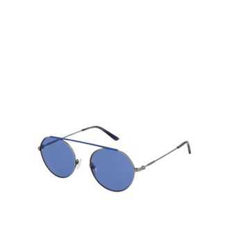 Calvin Klein Sunglasses, female, Blue, ONE SIZE, Round Metal Sunglasses