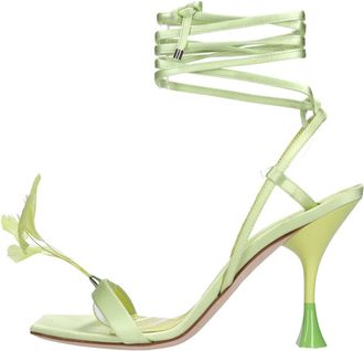 3Juin Satijnen Sandalen - Dames - Sandalen met hakken - Groen - 40 EU - Satijn - Schoenen
