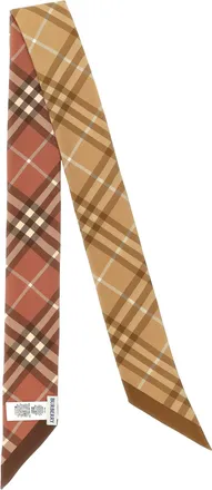 Burberry Double-Sided Burberry Check Silk Scarf - Beige
