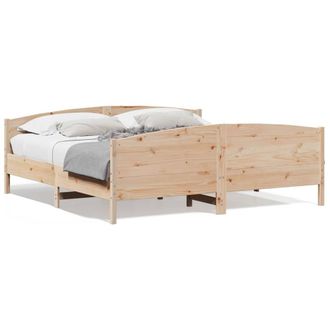 Berkfield Home Bed Frame without Mattress 180x200 cm Super King Solid Wood Pine in Light Tan