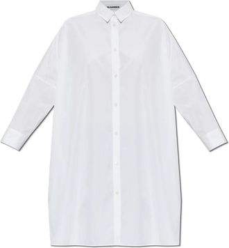 Jil Sander Oversized Shirt Met Zakken - Dames - Overhemden - Wit - M - Katoen - Overhemden