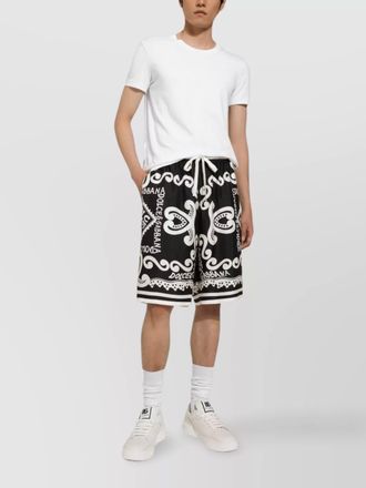 Dolce & Gabbana silk printed knee-length shorts