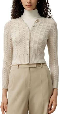 LilySilk X LYDIA MILLEN The Hawthorn Cardigan in Oat at Nordstrom, Size X-Small