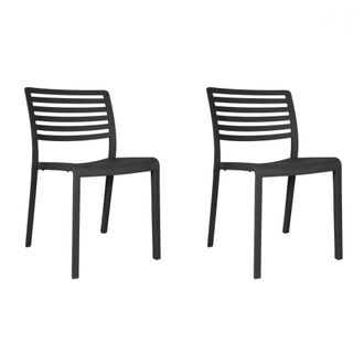 Resol Set 2 Sillas Interior, Exterior Gris Oscuro Lama Resol