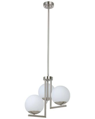 Eglo Eglo Denver 3 Light Pendant With Matte Nickel Finish & Opal Sphere Glass Shades