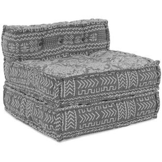 vidaXL Pouffe Geom&eacute;trico Manual Gris Claro 70 X 70 X 54 Cm Tela Vidaxl