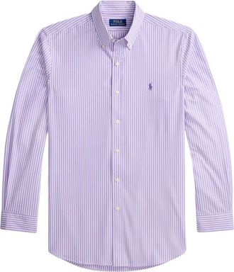 Ralph Lauren Gestreept Logo Shirt - Heren - Casual Overhemden - Paars - XL - Katoen - Overhemden