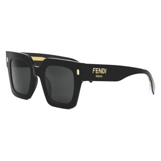 Fendi Roma Vierkante Zonnebril - unisex - Accessoires - Zwart - Maat: 50 MM