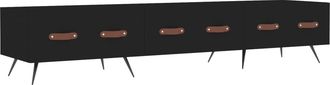 vidaXL Mueble De Tv Madera De Ingenier&iacute;a Negro 150x36x30 Cm Vidaxl