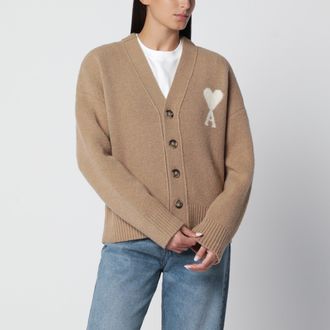Ami Cardigan Ami de Coeur beige in misto alpaca