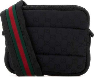 Gucci Black Fabric Crossbody Bag Blkblkblkvrv Borse A Tracolla