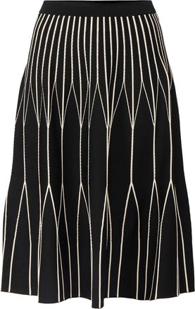 Elisabetta Franchi Womens Skirt Knitted Bicolor Black-Butter Viscose Black/butter