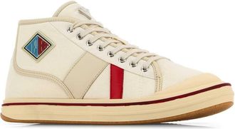 Bottega Veneta Mens White Canvas Summer Sneakers Whiteseasalt