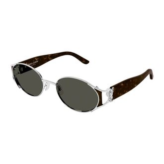 Saint Laurent M919 Zonnebril - Dames - Accessoires - Grijs - Maat: 55 MM Nylon