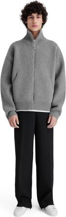 Axel Arigato Core Zip-Up Sweater in Grey Melange at Nordstrom, Size X-Large