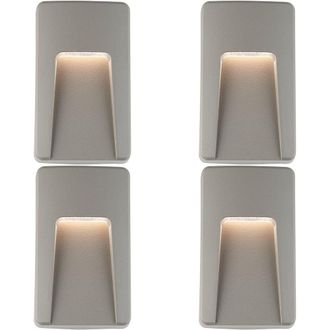 Loops 4 PACK Vertical Outdoor Pathway Guide Light - Indirect CCT LED - Grey ABS