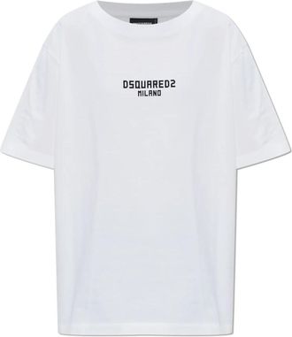 Dsquared2 T-shirt met print - Dames - T-shirts - Wit - XS - Katoen - Tops