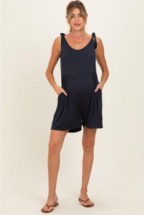 Pinkblush Knot Strap Romper in Navy Blue at Nordstrom, Size Medium