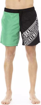 Dirk Bikkembergs Mens Swim Trunks Graphic Print - Black - Size X-Large