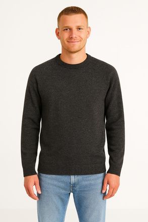 Only & Sons Rundhalspullover ONLY & SONS ONSTHOMAS REG CREW NECK KNIT - OTL, Herren, Gr. M, grau (dunkelgrau melange detail:melange), Strick, Obermaterial: 74% Po