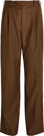 Ronny Kobo Soprano Pleated Straight-leg Woven Trousers - Brown - 14 (UK16 / XL)