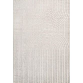 Jonathan Y Designs Sofia High-Low MidCentury Modern Arch Stripe Two-Tone Indoor/Outdoor Area Rug in Ivory/cream at Nordstrom, Size 2Ft 0In X 8Ft 0In