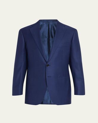 Cesare Attolini Mens Wool Mini-Check Two-Piece Suit