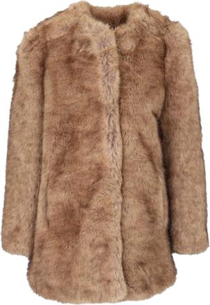 Stand Studio Beige Sadie Faux Fur Jacket