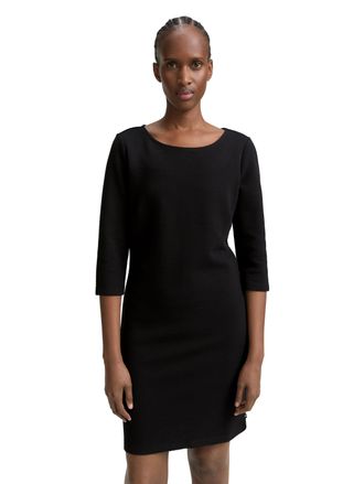 Tom Tailor Denim Shirtkleid TOM TAILOR DENIM, Damen, Gr. M (38), N-Gr, deep schwarz, Jersey, Obermaterial: 54% Baumwolle, 44% Polyester, 2% Elasthan, k&ouml;rpernah kniefre