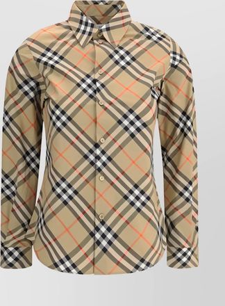 Burberry archive check flared hem shirt