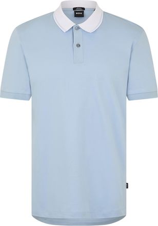 HUGO BOSS Heren Melange Regular Poloshirt (Pastelblauw)