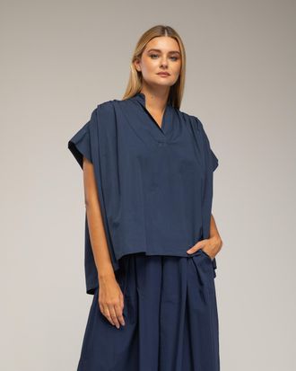 Tantra Overmaat korte mouw top met plooien