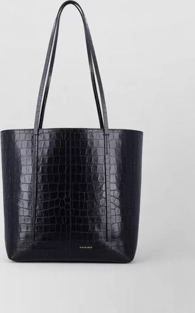 By Malene Birger leather croco-embossed tote bag